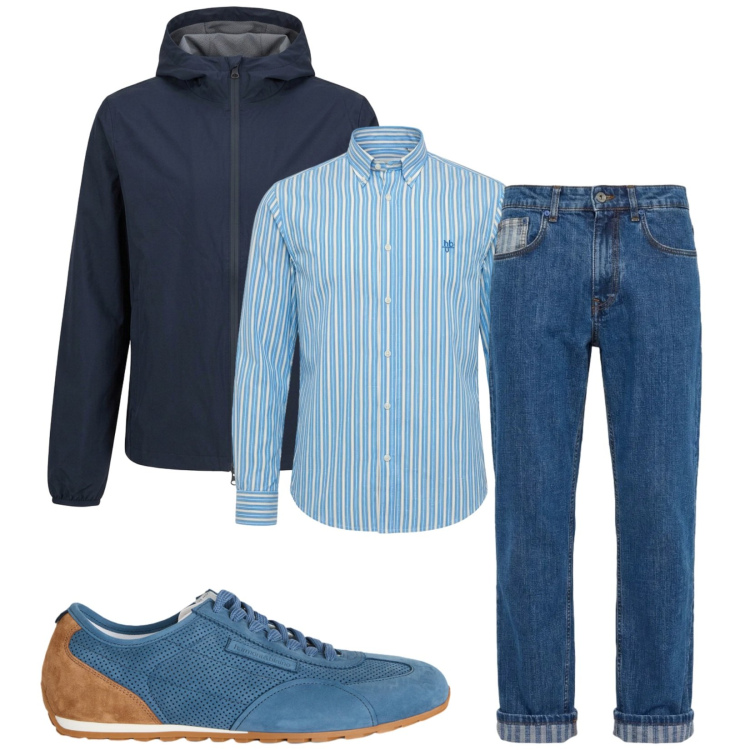 Outfit uomo - Total look #2386221. Stile Trendy per Tutti i giorni. Abbinamento con jeans, camicie, sneakers, giacche.