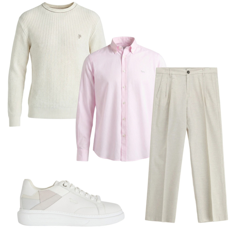 Outfit uomo - Total look #2386224. Stile Trendy per Serata speciale. Abbinamento con pantaloni, sneakers, camicie, maglieria.