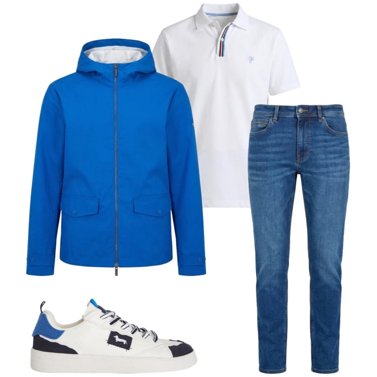 Outfit uomo - Total look #2386230. Stile Trendy per Tutti i giorni. Abbinamento con sneakers, polo, giacche, jeans.