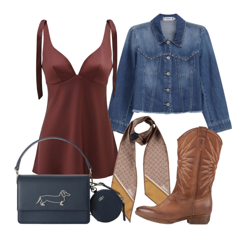Outfit donna - Aprile. Stile Trendy per Tutti i giorni. Abbinamento con sciarpe, stivali, top, blazer, borse a tracolla, jeggings.