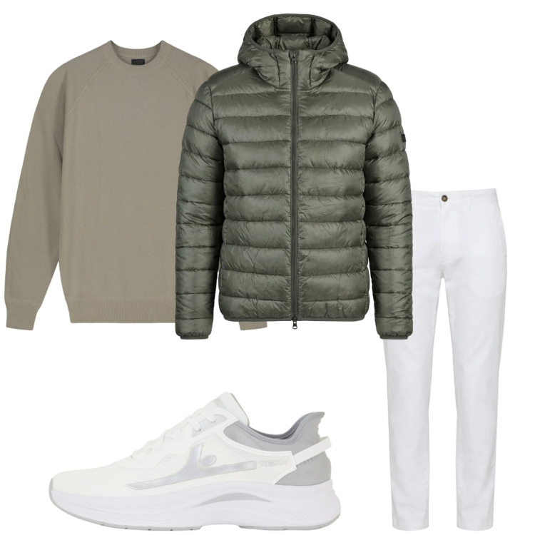 Outfit uomo - Colori primaverili. Stile Casual per Tutti i giorni. Abbinamento con pantaloni, sneakers, giacche, maglieria.