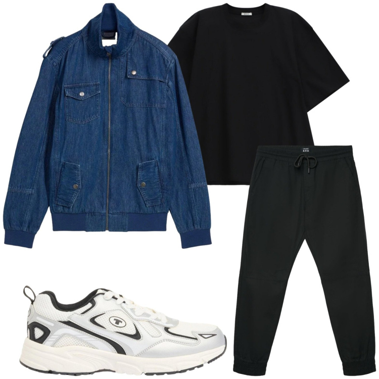 Outfit uomo - Sportivo glam. Stile Casual per Tutti i giorni. Abbinamento con giacche, sneakers, pantaloni corti, t-shirt.