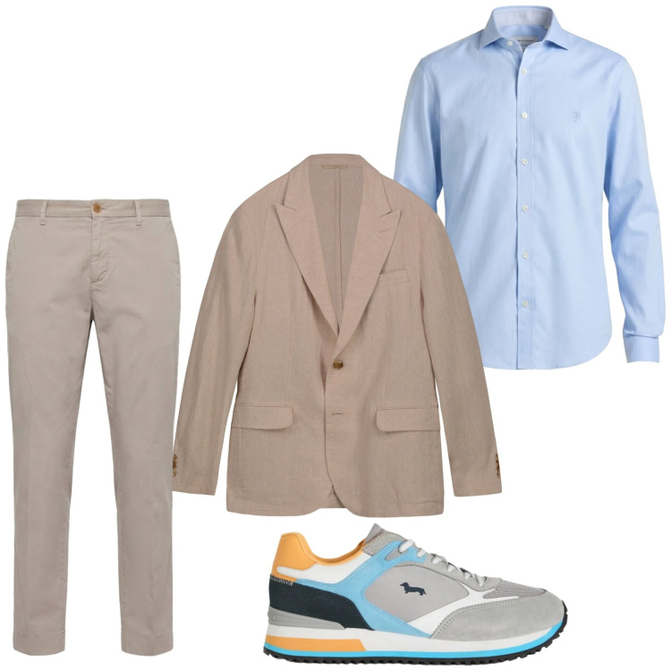 Outfit uomo - Le sneakers colorate. Stile Urban per Ufficio. Abbinamento con sneakers, pantaloni chino, camicie, giacche.