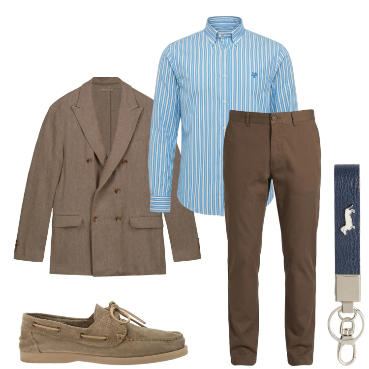 Outfit uomo - Total look #2386399. Stile Business/Elegante per Ufficio. Abbinamento con portachiavi, pantaloni, scarpe stringate, camicie, giacche.