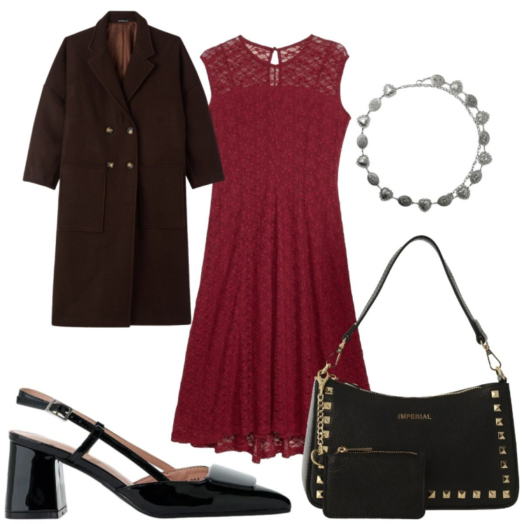 Outfit donna - Total look #2386470. Stile Glamour per Tutti i giorni. Abbinamento con vestiti, cappotti, cinture, borse a spalla, décolleté.