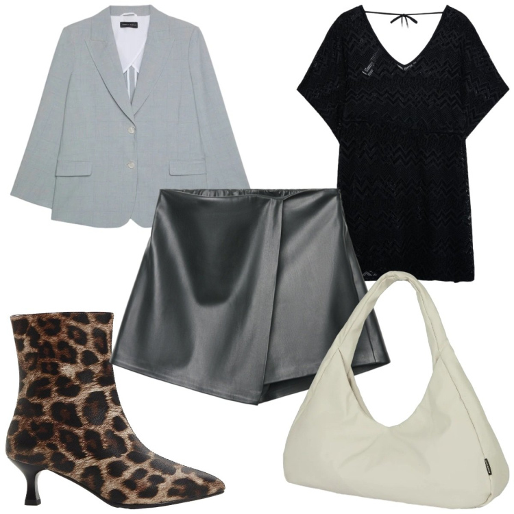 Outfit donna - Total look #2386476. Stile Trendy per Tutti i giorni. Abbinamento con stivaletti, gonne, caftani, blazer, borse a spalla.