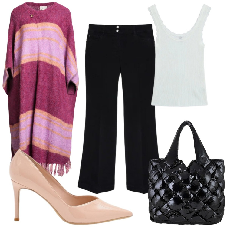 Outfit donna - Total look #2386479. Stile Trendy per Tutti i giorni. Abbinamento con cappe, jeans, canottiere, décolleté, borse tote.