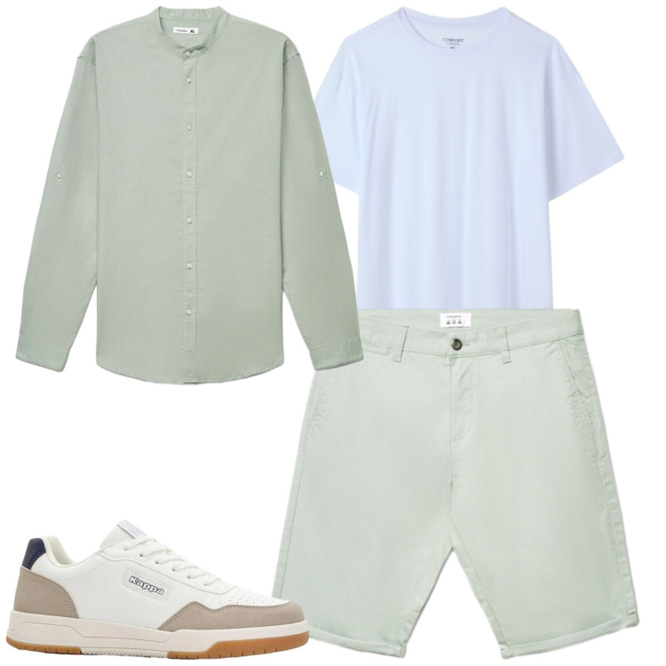 Outfit uomo - City. Stile Urban per Tutti i giorni. Abbinamento con sneakers, camicie, t-shirt, shorts.