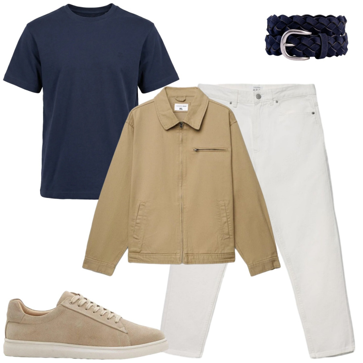 Outfit uomo - City. Stile Casual per Tutti i giorni. Abbinamento con sneakers, jeans, cappotti, t-shirt, cinture.