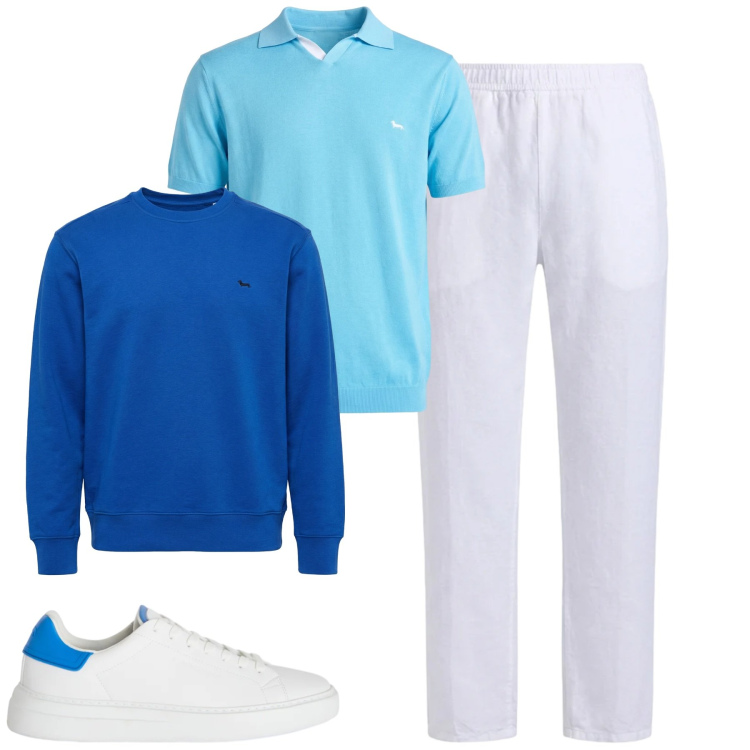 Outfit uomo - Total look #2386511. Stile Casual per Tutti i giorni. Abbinamento con sneakers, polo, felpe, pantaloni.