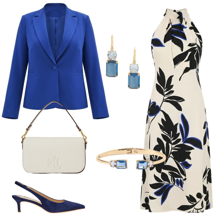 Outfit donna - Total look #2386547. Stile Chic per Cerimonia. Abbinamento con vestiti midi/longuette, blazer, décolleté, braccialetti, borse a spalla, orecchini.