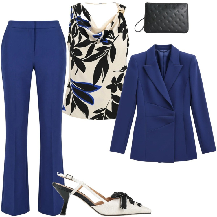 Outfit donna - Total look #2386632. Stile Chic per Serata fuori. Abbinamento con décolleté, blazer, canottiere, pantaloni, anelli.
