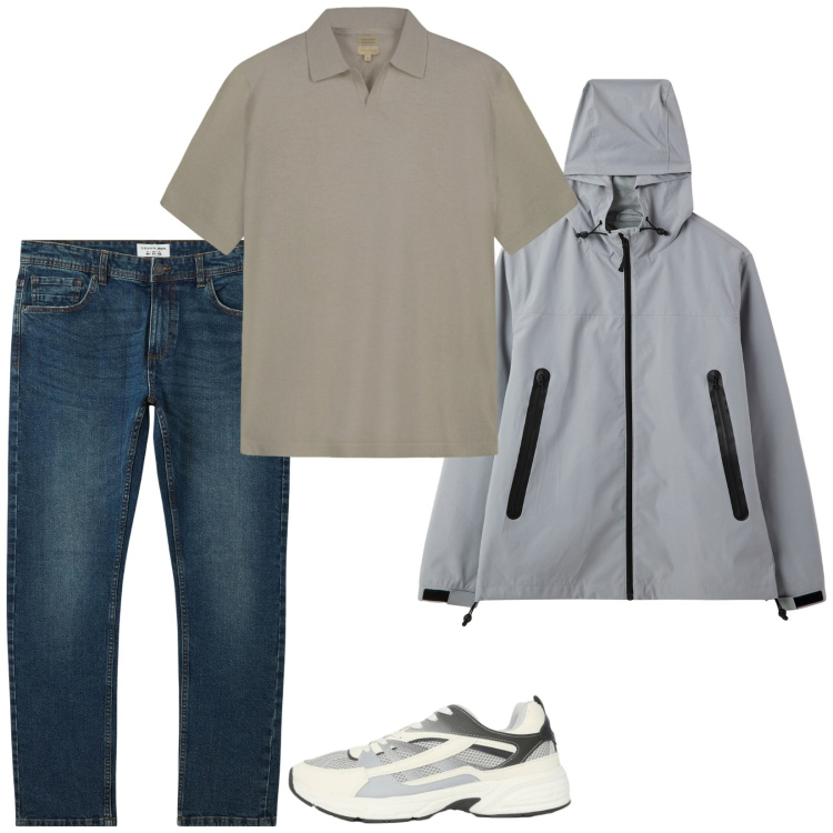 Outfit uomo - Total look #2386656. Stile Casual per Tutti i giorni. Abbinamento con jeans, giacche, sneakers, polo.