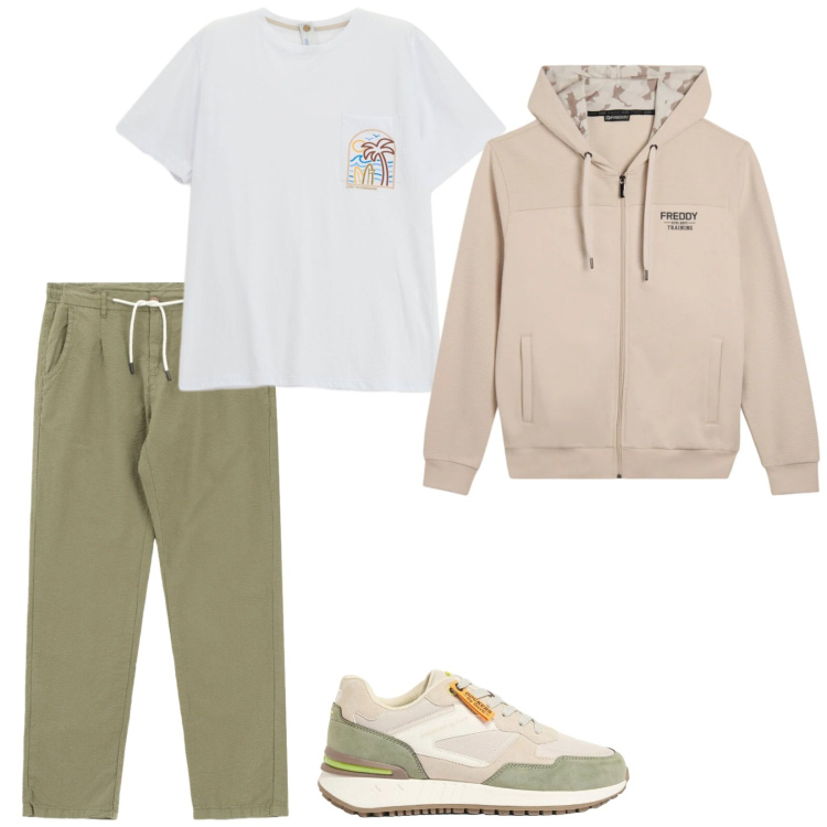 Outfit uomo - Total look #2386670. Stile Casual per Tutti i giorni. Abbinamento con sneakers, pantaloni, t-shirt, felpe con cappuccio.
