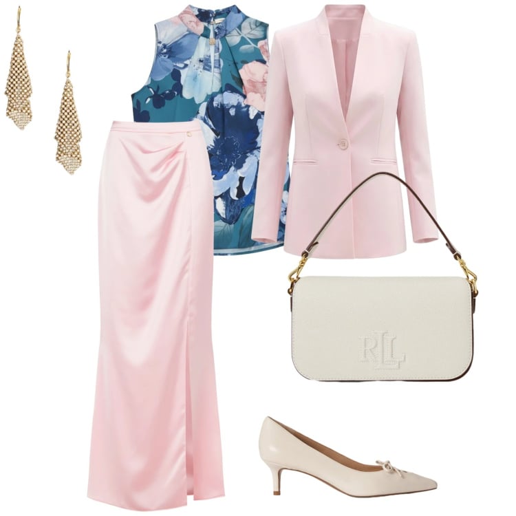 Outfit donna - Rinascimento cerimonia. per Cerimonia. Abbinamento con gonne lunghe, top, blazer, orecchini, borse a spalla, décolleté.