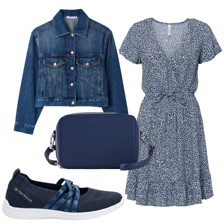 Outfit donna - Total look #2386701. Stile Basic per Tutti i giorni. Abbinamento con vestiti corti, borse a tracolla, sneakers, cappotti.