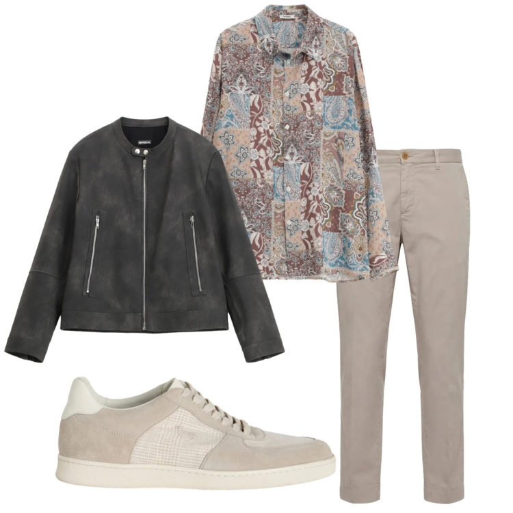 Outfit uomo - Total look #2386747. Stile Trendy per Serata speciale. Abbinamento con camicie, giacche, sneakers, pantaloni chino.