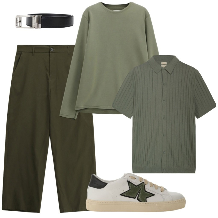 Outfit uomo - #tono.su.tono. Stile Urban per Tutti i giorni. Abbinamento con pantaloni, sneakers, felpe, cinture, polo.