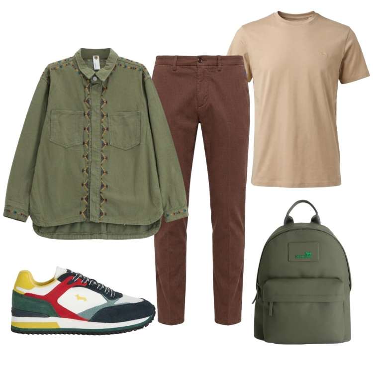 Outfit uomo - #maturando. Stile Urban per Tutti i giorni. Abbinamento con camicie, sneakers, borse sportive, t-shirt, pantaloni chino.