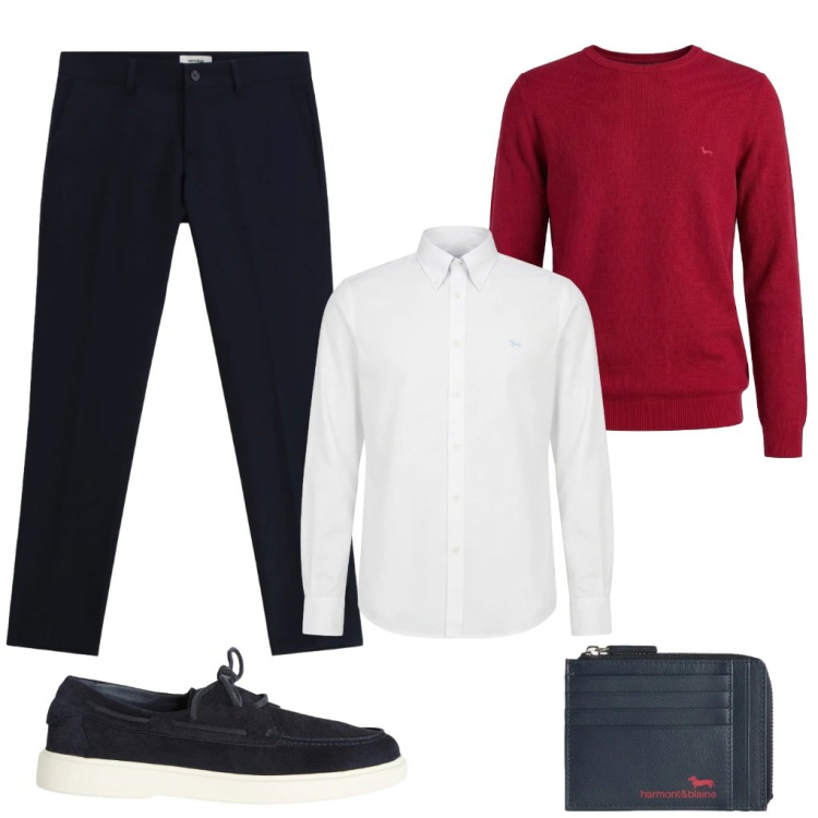 Outfit uomo - #colore.in ufficio. Stile Casual per Ufficio. Abbinamento con pantaloni, scarpe stringate, portamonete, camicie, pullovers.