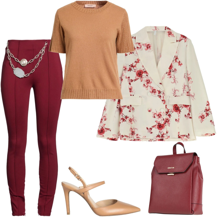Outfit donna - Total look #2386767. Stile Trendy per Tutti i giorni. Abbinamento con zaini, décolleté, pullovers, leggings, blazer.
