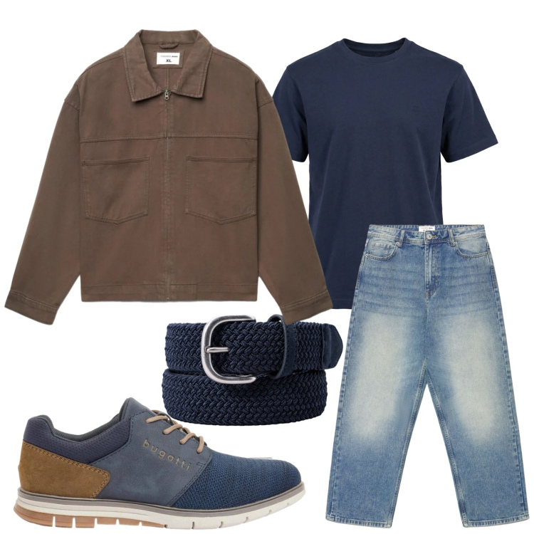 Outfit uomo - Jeans e camoscio. Stile Trendy per Tutti i giorni. Abbinamento con scarpe stringate, jeans dritti, cappotti, t-shirt, cinture.