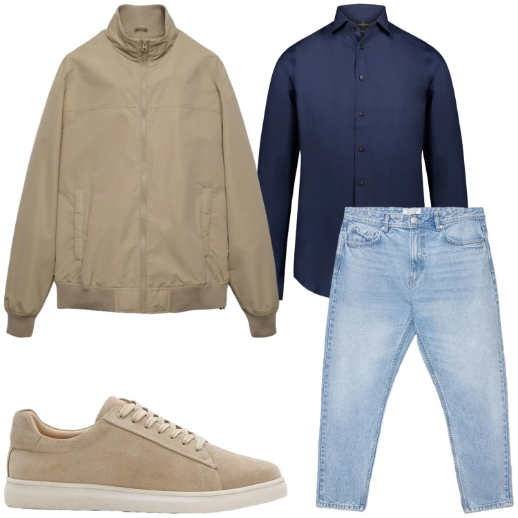 Outfit uomo - Tempo di jeans. Stile Casual per Tutti i giorni. Abbinamento con sneakers, jeans, bomber, camicie.