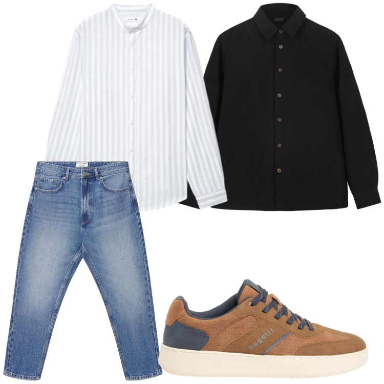 Outfit uomo - Casual time. Stile Trendy per Tutti i giorni. Abbinamento con sneakers, jeans, camicie, cappotti.
