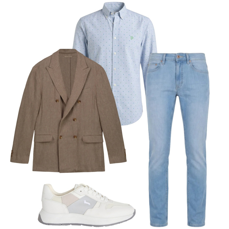 Outfit uomo - Total look #2386961. Stile Trendy per Tutti i giorni. Abbinamento con sneakers, jeans, camicie, giacche.