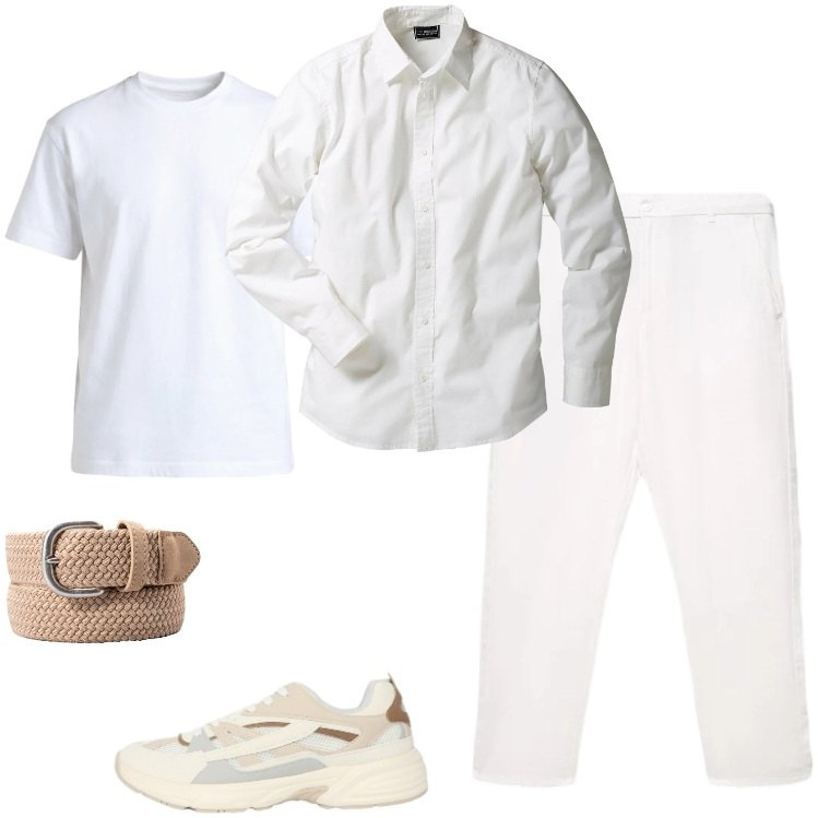 Outfit uomo - Total look #2387003. Stile Trendy per Tutti i giorni. Abbinamento con camicie, sneakers, pantaloni, t-shirt, cinture.