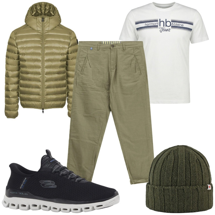 Outfit uomo - Total look #2387026. Stile Casual per Tutti i giorni. Abbinamento con sneakers, pantaloni, t-shirt, cappelli, bomber.