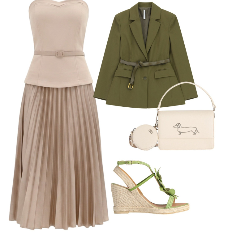Outfit donna - Festa in famiglia. per Cerimonia. Abbinamento con espadrillas, blazer, vestiti midi/longuette, borse a tracolla.