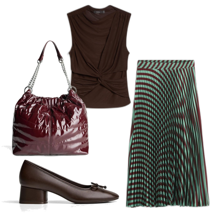 Outfit mujer - Urban style. Estilo Urban para Todos los días. Combinación con faldas largas, bolsos saco, bailarinas, top.