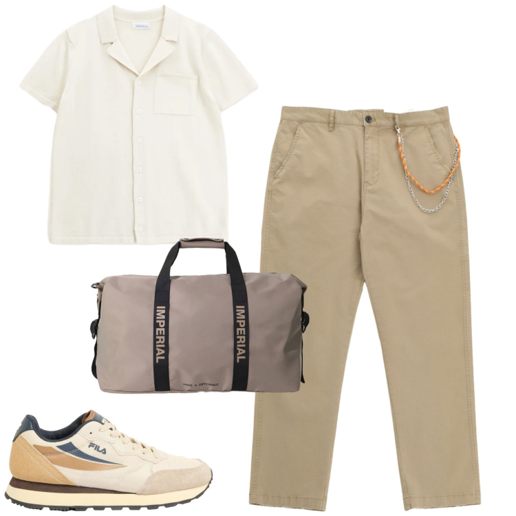 Outfit uomo - Total look #2387074. Stile Urban per Tutti i giorni. Abbinamento con sneakers, pantaloni, camicie a manica corta, borse sportive.