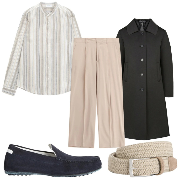 Outfit uomo - Total look #2387090. Stile Casual per Tutti i giorni. Abbinamento con camicie, pantaloni, scarpe stringate, cinture, cappotti.