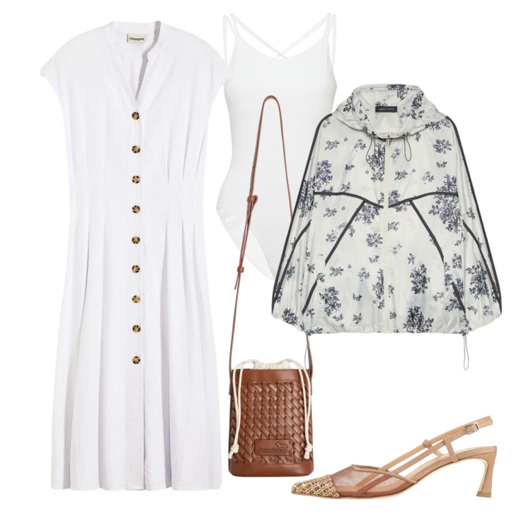 Outfit donna - Bianco sempre trendy. Stile Trendy per Tutti i giorni. Abbinamento con décolleté, vestiti midi/longuette, blazer, borse a secchiello, body.