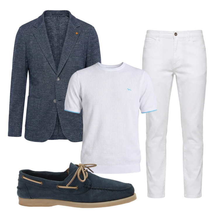 Outfit uomo - Total look #2387108. Stile Trendy per Tutti i giorni. Abbinamento con giacche, t-shirt, scarpe stringate, jeans.