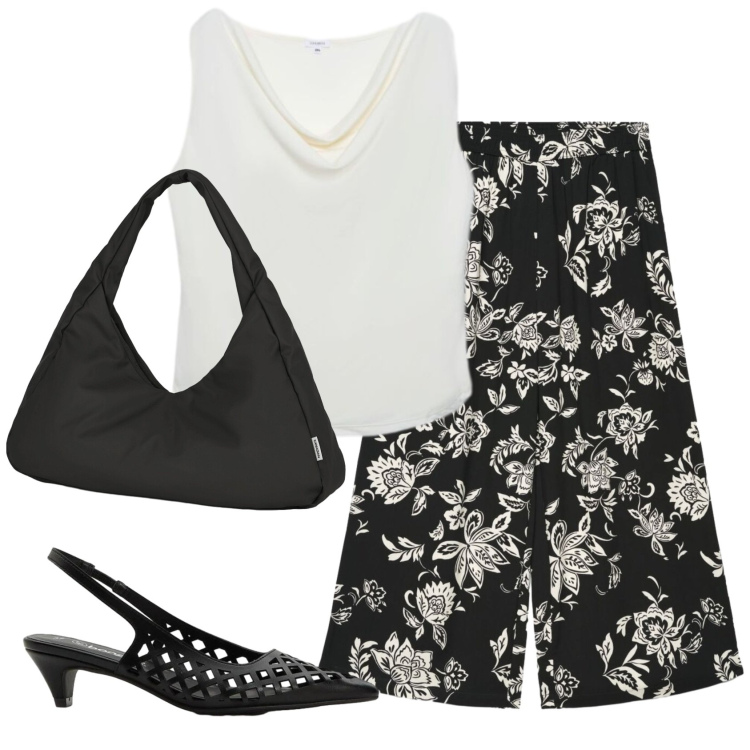 Outfit donna - Total look #2387167. Stile Basic per Tutti i giorni. Abbinamento con décolleté, pantaloni a palazzo, canottiere, borse a spalla.