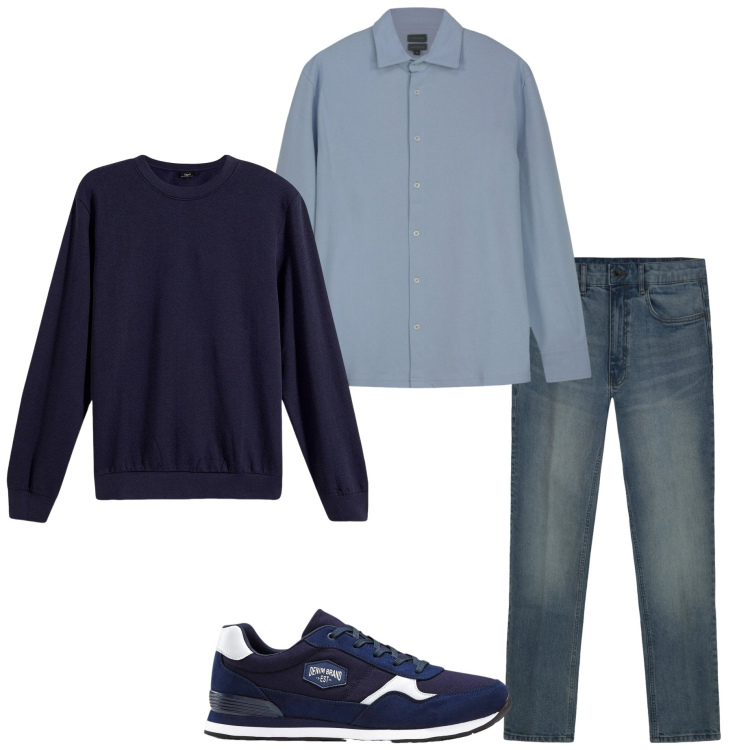 Outfit uomo - Aprile. Stile Casual per Tutti i giorni. Abbinamento con sneakers, felpe, polo, jeans.