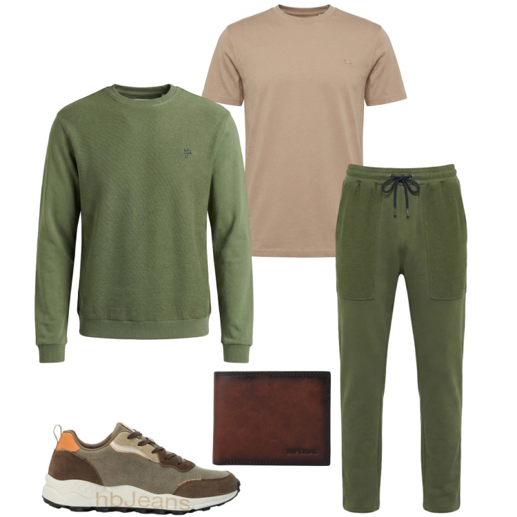 Outfit uomo - Harmont&blaine. Stile Casual per Tutti i giorni. Abbinamento con portafogli, t-shirt, pantaloni, felpe, sneakers.
