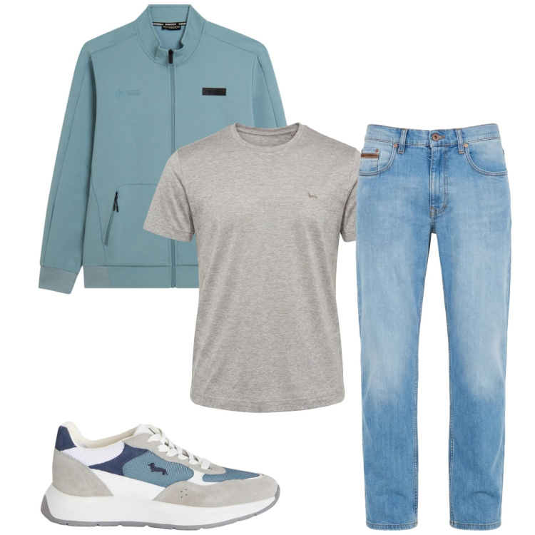 Outfit uomo - Total look #2387272. Stile Trendy per Tutti i giorni. Abbinamento con jeans, sneakers, t-shirt, felpe.