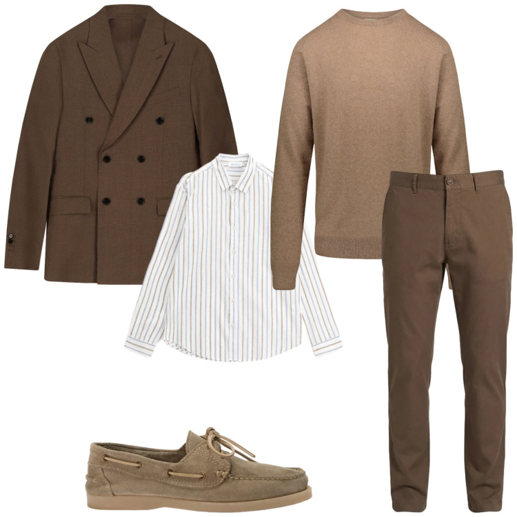 Outfit uomo - Total look #2387305. Stile Business/Elegante per Ufficio. Abbinamento con camicie, scarpe stringate, pantaloni, maglieria, giacche.