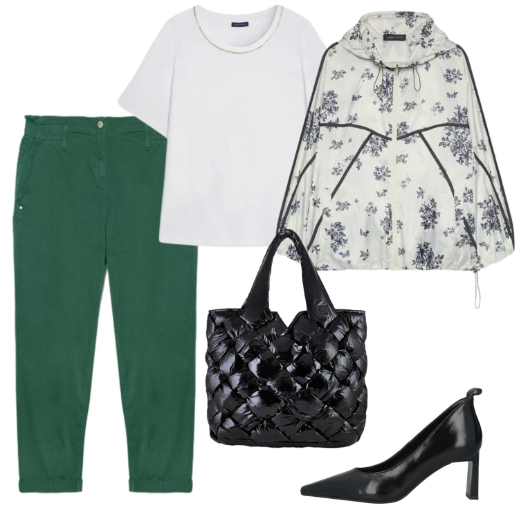 Outfit donna - Total look #2387346. Stile Casual chic per Ufficio. Abbinamento con décolleté, blazer, t-shirt, pantaloni, borse tote.