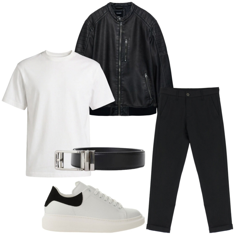 Outfit uomo - Rock basic. Stile Biker Rock per Tutti i giorni. Abbinamento con giacche, t-shirt, sneakers, pantaloni, cinture.