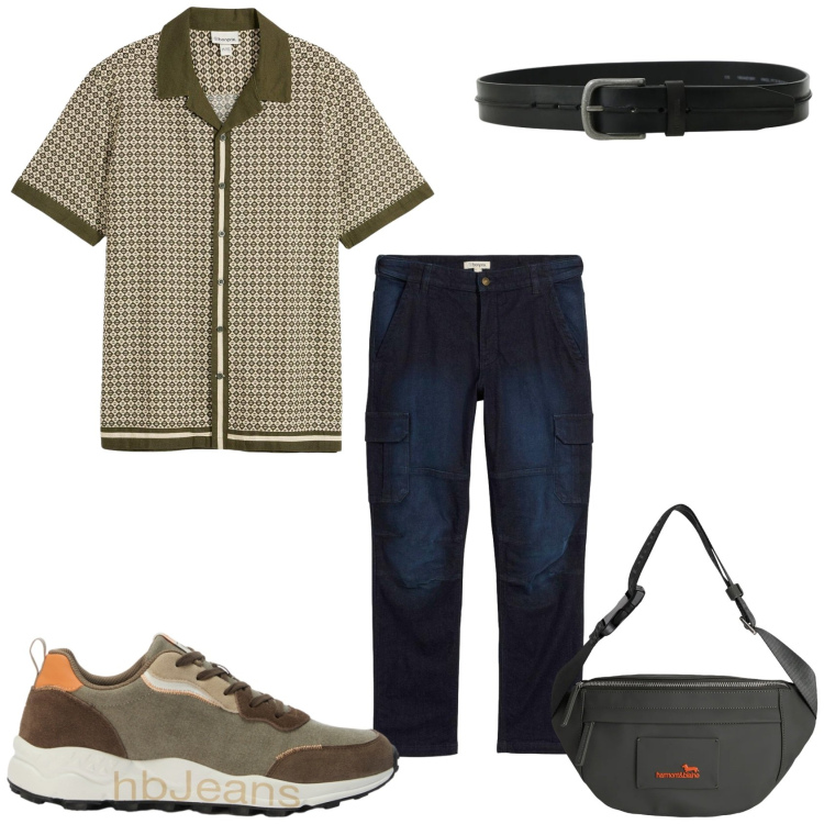 Outfit uomo - La polo vintage. Stile Casual per Tutti i giorni. Abbinamento con camicie a manica corta, jeans dritti, cinture, borse sportive, sneakers.