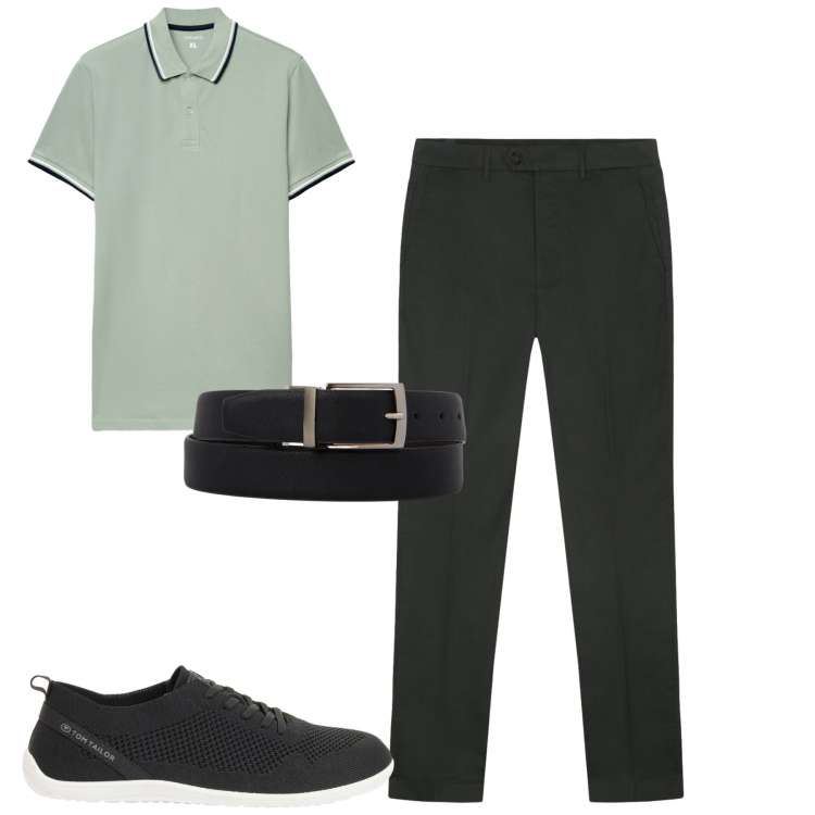 Outfit uomo - Total look #2387466. Stile Urban per Tutti i giorni. Abbinamento con sneakers, polo, pantaloni, cinture.