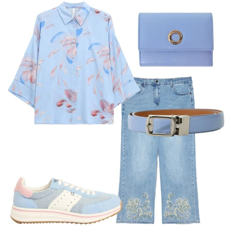 Outfit donna - Les fleurs sont belles" - @lulyna17. Stile Romantica per Tutti i giorni. Abbinamento con sneakers, jeans, camicie, portafogli, cinture.