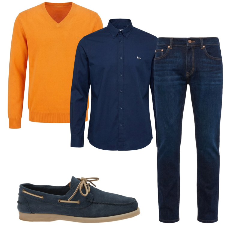 Outfit uomo - Total look #2387554. Stile Trendy per Tutti i giorni. Abbinamento con pullovers, jeans, camicie, scarpe stringate.