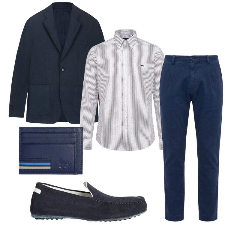 Outfit uomo - Total look #2387559. Stile Business/Elegante per Cerimonia. Abbinamento con scarpe stringate, portafogli, camicie, pantaloni, giacche.