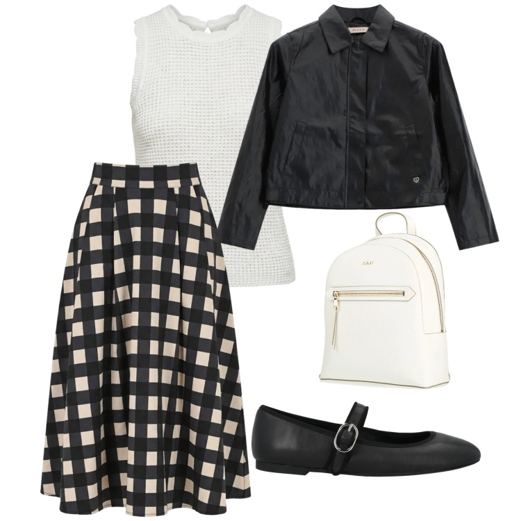 Outfit donna - Total look #2387574. per Serata fuori. Abbinamento con ballerine, zaini, gonne longuette, canottiere, blazer.